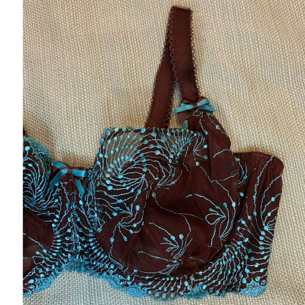 Fit Fully Yours Bra Brown and Green Size 34F - Picture 5 of 16